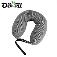 【OMORY】純棉條紋微粒子旅行頸枕 / 午睡枕#舒眠旅途 黑白條紋