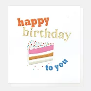 Caroline Gardner 英國進口簡約生日賀卡- 切片蛋糕