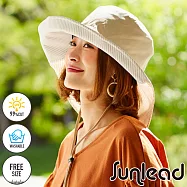 Sunlead 防風吹落。時尚小顏可塑型折邊防曬寬緣遮陽帽 (淺褐色)
