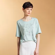 【ST.MALO】零著感環保紗印加花繪防曬吸排MIT女上衣-2213WT- 2XL 薄荷綠