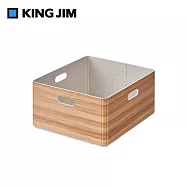 【KING JIM】KIINI 木質風格折疊收納箱 M 自然棕