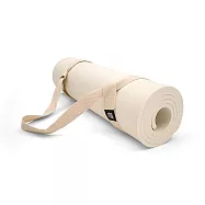 QMAT 10mm厚瑜珈墊 台灣製 附贈瑜珈繩揹帶及收納拉鍊袋 雙面雙壓紋止滑 香草白