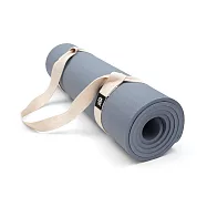 QMAT 10mm厚瑜珈墊 台灣製 附贈瑜珈繩揹帶及收納拉鍊袋 雙面雙壓紋止滑 冰川藍