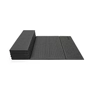 【QMAT】8mm加厚折疊瑜珈墊 台灣製造 (附贈拉鍊收納背袋 Yoga Mat) 炭黑