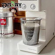 【OMORY】 吼答la~寬口潤緣玻璃杯/拿鐵杯/啤酒杯(300ML)- 黑炭Fleur