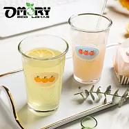 【OMORY】 吼答la~寬口潤緣玻璃杯/拿鐵杯/啤酒杯(350ML)- 三顆橘子