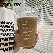 【OMORY】 吼答la~寬口潤緣玻璃杯/拿鐵杯/啤酒杯(350ML)- Voil&agrave;白字