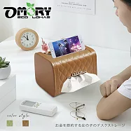 【OMORY】小香風輕奢收納2way面紙盒- 焦糖咖