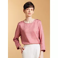 【ST.MALO】法式名伶100%亞麻沁涼調溫精品女上衣-2202WB XL 莓果粉