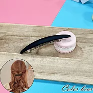 【卡樂熊】韓系簡約橢圓百搭造型彈簧夾/髮夾(五色)- 黑色