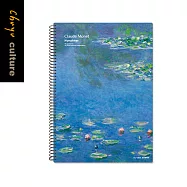 珠友 A4/13K線圈筆記(橫線)/加厚筆記本/360度翻頁/莫內梵谷印象派-70張 01莫內/睡蓮