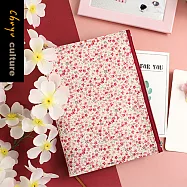 珠友 A5/25K花布單筆插拉鍊書衣/書皮書套/媽媽寶寶手冊適用 02白底碎花