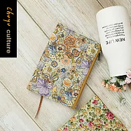 珠友 A6/50K花布可調式拉鍊書衣/書皮/書套 04橘繪花園
