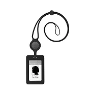 Bone 蹦克 頸掛開窗識別證套|RFID雙面感應卡夾 - 簡約黑