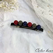 【卡樂熊】簡約撞色株株造型彈簧夾/髮夾(三色)- 紅色系