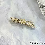 【卡樂熊】法式花兒點綴水鑽造型彈簧夾/髮夾(三款)- 款式C