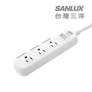 SANLUX台灣三洋防塵蓋轉接延長電源線 3孔3座1切1.8M(SYPW-W331DA)