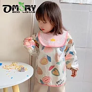 【OMORY】兒童防水防汙罩衣110cm- 粉草莓