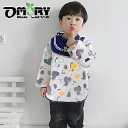 【OMORY】兒童防水防汙罩衣110cm- 藍恐龍