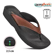 【福利品 Aerothotic】RAVINE 高足弓 人字夾腳拖鞋 女 US7 棕色