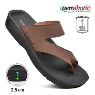 【福利品 Aerothotic】ODAL 高足弓 造型分趾拖鞋 女 US6 棕色