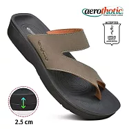 【福利品 Aerothotic】ODAL 高足弓 造型分趾拖鞋 女 US6 卡其色