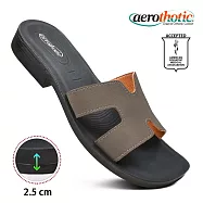 【Aerothotic 羅素】FLANEUR 低足弓 造型平版拖鞋 女 US8 卡其色