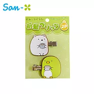 【日本正版授權】角落生物 喝茶系列 造型髮夾 2入組 髮夾/瀏海髮夾/瀏海夾 角落小夥伴 - 綠色款