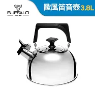 【Buffalo牛頭牌】歐風304不銹鋼笛音壺3.8L(SGS認證安全無毒/煮水壺/燒水壺/開水壺/IH電磁爐適用)