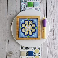 【俄羅斯刺繡】花磚杯墊 C.蛋黃藍