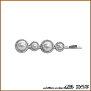 『坂井.亞希子』日系珍珠簡約時尚髮夾邊夾 -白金色