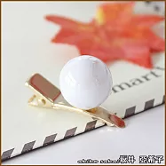 『坂井.亞希子』糖果星球馬卡龍色系珍珠甜美鴨嘴夾 -白色