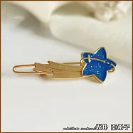 『坂井.亞希子』靛藍五角星太空喵星人髮夾 -星星款