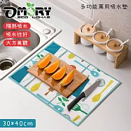 【OMORY】多功能萬用吸水墊30*40cm- 餐廚藍