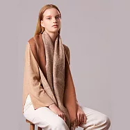 【ST.MALO】秘魯稀珍幼羊駝幾何訂製雙面雙色披肩-2212WS- F 橡木棕