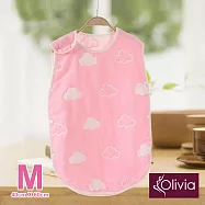 【Olivia】全棉六層紗 寶寶兒童四季防踢被背心 1-2Y 粉色雲朵