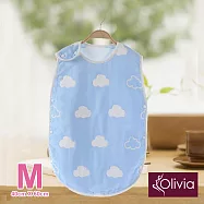 【Olivia】全棉六層紗 寶寶兒童四季防踢被背心 1-2Y 藍色雲朵