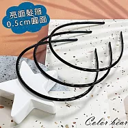 【卡樂熊】基本百搭亮面純黑3入組造型髮箍(九款)- 0.5cm圓面