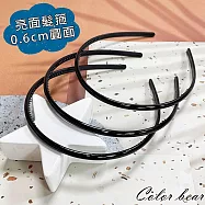 【卡樂熊】基本百搭亮面純黑3入組造型髮箍(九款)- 0.6cm圓面