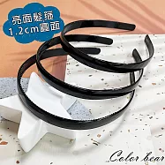 【卡樂熊】基本百搭亮面純黑3入組造型髮箍(九款)- 1.2cm平面