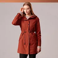 【ST.MALO】美國抗菌法式花藝翻領修身精品派克大衣-2253WJ- M 磚紅色