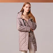 【ST.MALO】繆思方鑽菱格石墨烯精品修身長大衣-2255WJ- L 乾燥玫粉