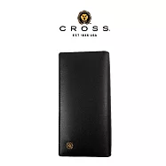 【CROSS】台灣總經銷 限量1折 頂級小牛皮金標22卡1零錢袋長夾 全新專櫃展示品 (黑色)