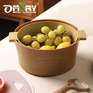 【OMORY】北歐風雙層瀝水籃- 咖啡棕