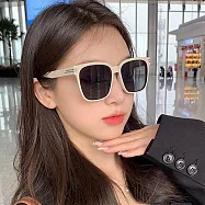 seoul show首爾秀 轉角遇見愛王俊凱類款方框文藝太陽眼鏡UV400墨鏡 B334 淺奶茶框黑灰片