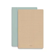 TINNE+MIA / A4筆記本2入組 冰藍格紋/蜜糖格紋