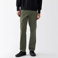 【MUJI 無印良品】男有機棉混彈性綾織合身褲73 深綠