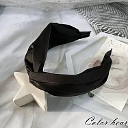 【卡樂熊】簡約絲滑扭結交叉造型髮箍(六色)- 黑色