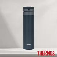 【THERMOS膳魔師】不銹鋼彈蓋自動上鎖真空保溫瓶450ml (JNS-454-DGY)芝麻灰