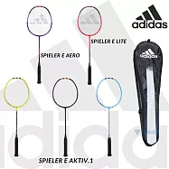 adidas spieler E Lite 超輕量全碳穿線羽球拍 渦輪紅+曜石黑